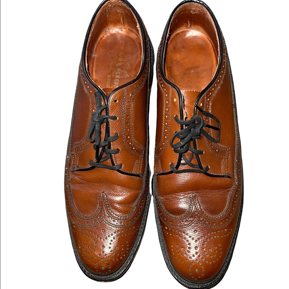 Mens Tan Wingtip Shoes Size 12 B
